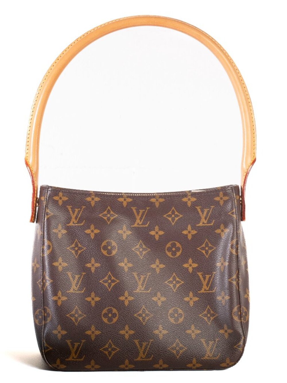 Authentic Louis Vuitton Brown Monogram Canvas Looping MM Shoulder Bag